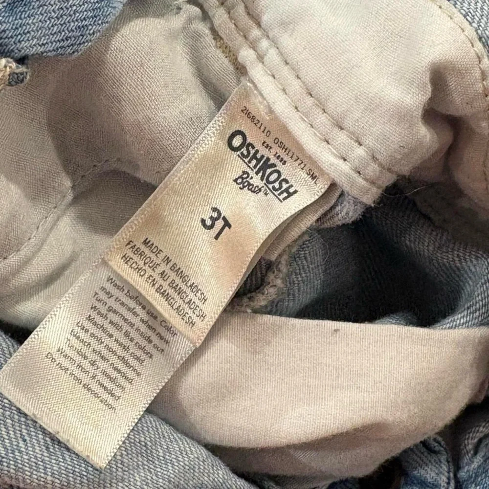 Oshkosh Floral Denim Patch Overalls